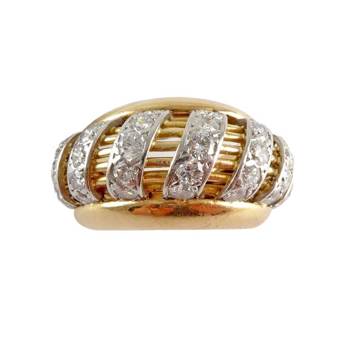 Gold and diamond bombe and wirework ring by Cartier, Paris, | MasterArt